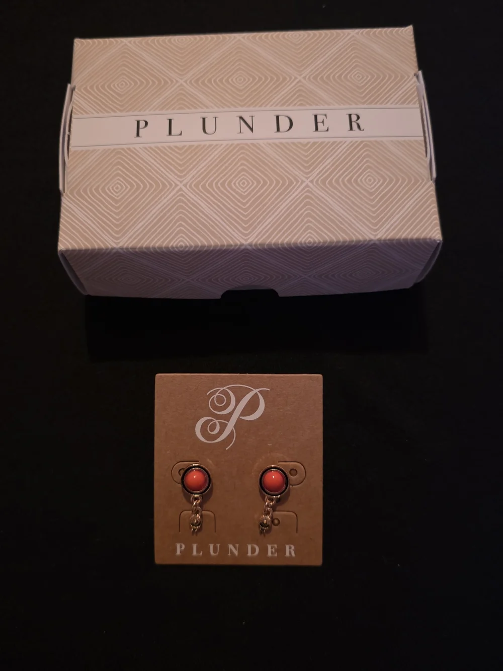 Plunder Coral and Gold Mini Drop Stud Earrings - Picture 1 of 1